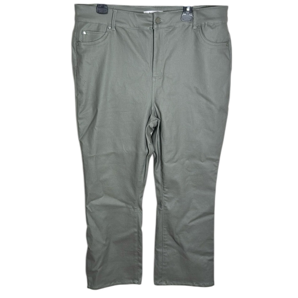 Arula coated denim straight leg pants in Sage size 20